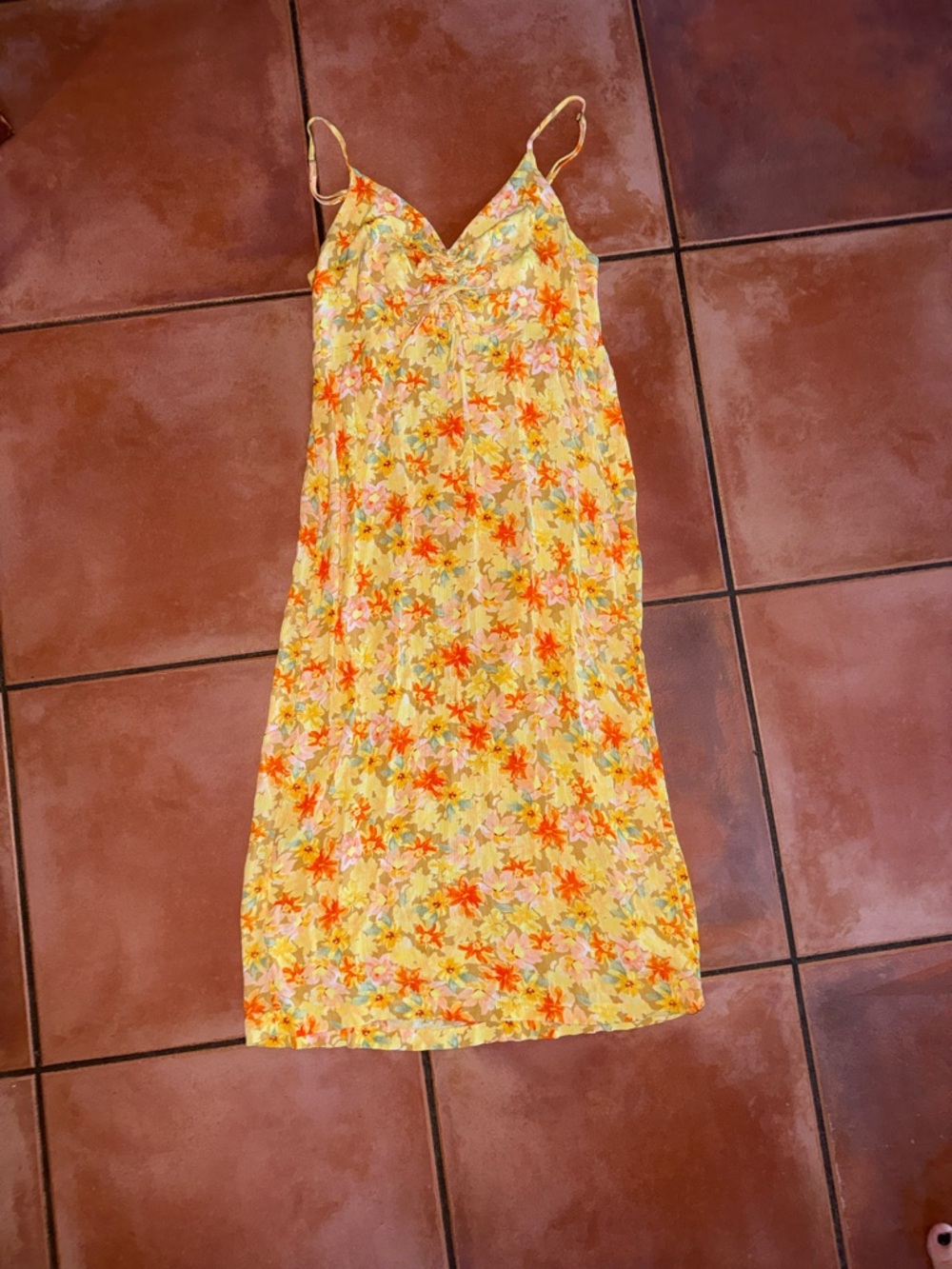 Rip Curl Yellow Floral Midi Slip Dress